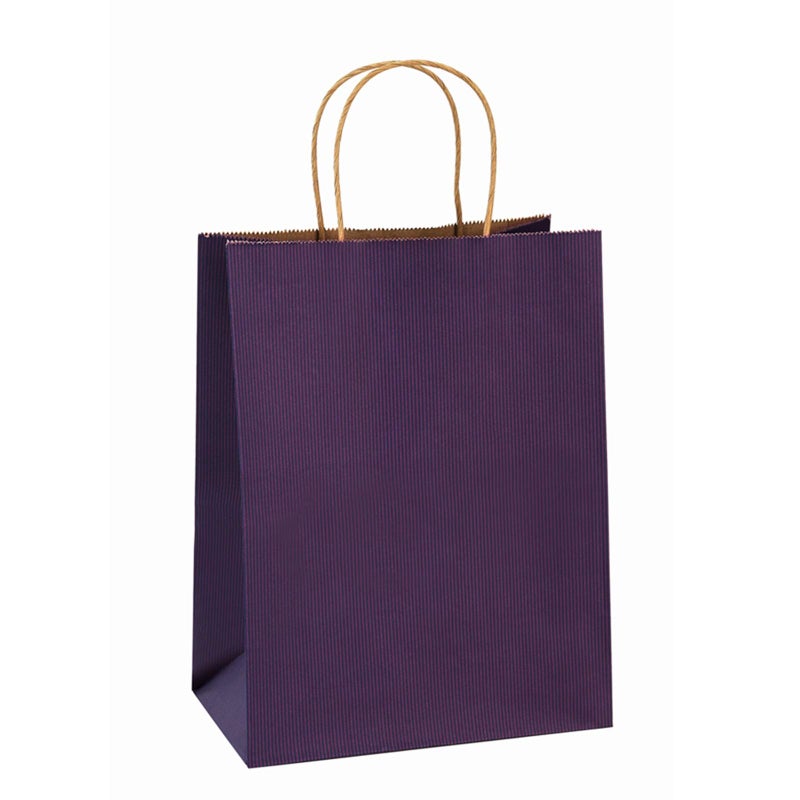BagDream Gift Bags 8x4.25x10.5 Inches 100Pcs Purple Kraft Paper Bags with Handles Bulk, for Shopping, Retail, Merchandise, Party Favor, Craft, 100% Recyclable Paper Gift Sacks - Image 1
